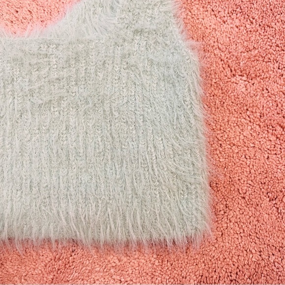 Zara Seafoam Mint Green Fuzzy Tie-Shoulder Crop Top Bralette. Size Small. - Picture 9 of 14